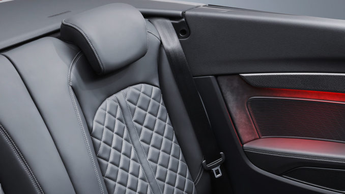 Fond eines Audi S5 Cabriolet mit schwarzem Leder
