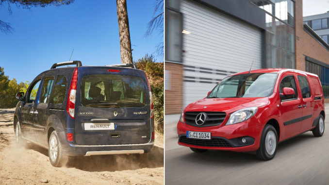 Abbildungen eines blauen Renault Kangoo und eines roten Mercedes Citan.