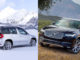 Gemeinsames Bild eines weißen Skoda Yeti und eines schwarzen Volvo XC90