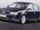 Studioaufnahme eines blauen Audi A6 C5.