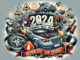 DALL·E 2023-12-19 14.16.07 - A New Year's greeting graphic for 2024, tailored for German readers of a blog that informs about automotive safety hazards and resulting recalls.