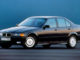 Schwarzer BMW 3er Reihe, Baureihe E36, Produktion 1990-1998, (05/2015)