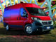 Ein roter Ducato Goods steht abends vor einem Sportstadion(06/2016)