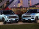 Jeep Renegade und Compass e-Hybrid Upland in türkis.