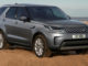 Ein grauer Land Rover Discovery steht 2020 am Strand