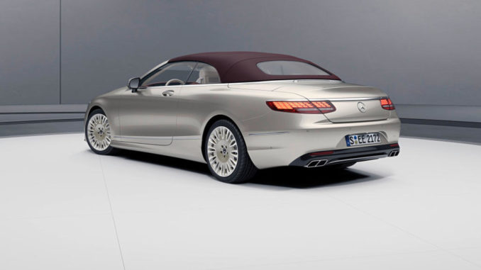 Mercedes-Benz S-Klasse Cabriolet Exclusive Edition, Exterieur: aragonitsilber, Interieur: designo Leder Exclusiv Nappa porzellan/tizianrot, Studioaufnahme von 2018