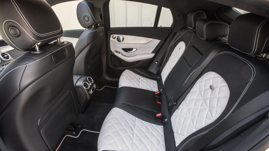 Mercedes-Benz GLC 350 e von 2016; Interieur: designo Leder Nappa platinweiß/schwarz