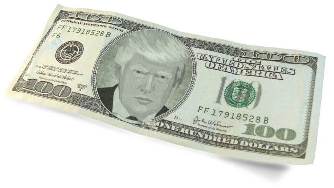 trump dollar handel angebot symbol geld