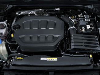 Motor eines VW Golf R, aufgenommen im Dezember 2020.